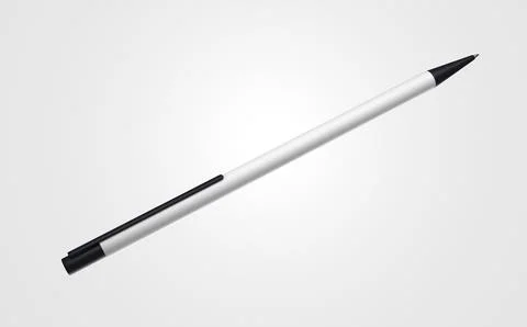 Simplistic 3d white black pen white background. High quality and resolution.. Stock Photos