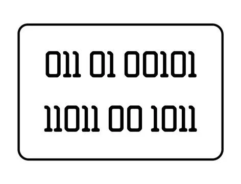 Simplistic Binary Code Representation in Black on White Background Stock Illustration