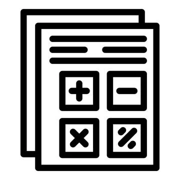 Simplistic black and white calculation icons set イラスト素材