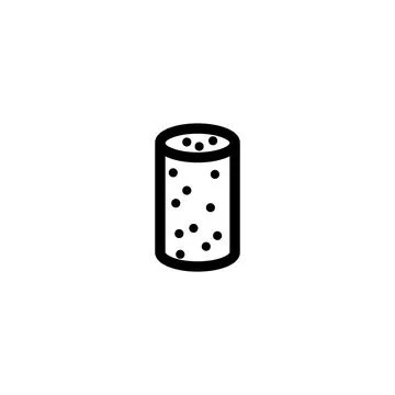 Simplistic black and white wine cork icon Stock Illustration