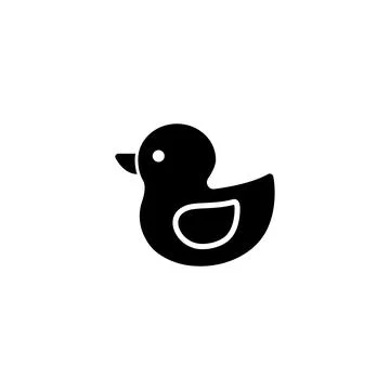 Simplistic black rubber duck icon, perfect for various design uses Stock Illustration