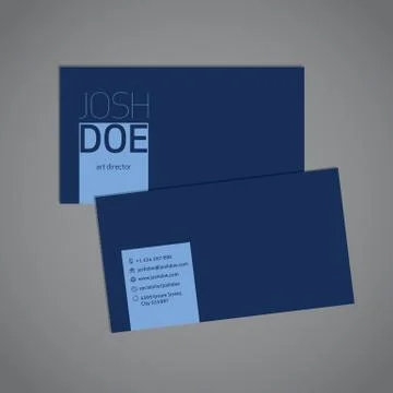Simplistic blue business card template Stock Illustration