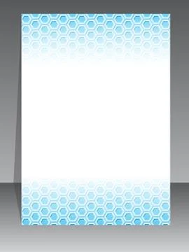 Simplistic brochure design with blue pattern Illustrazione stock