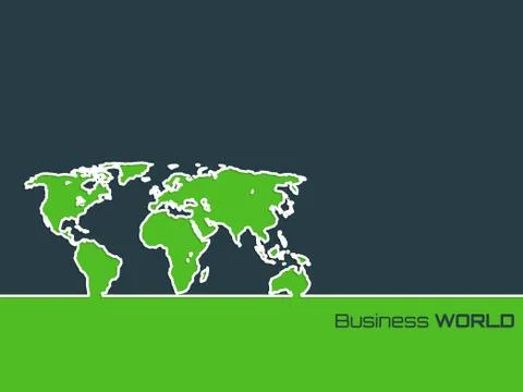 Simplistic brochure with outlined map Stock Illustration