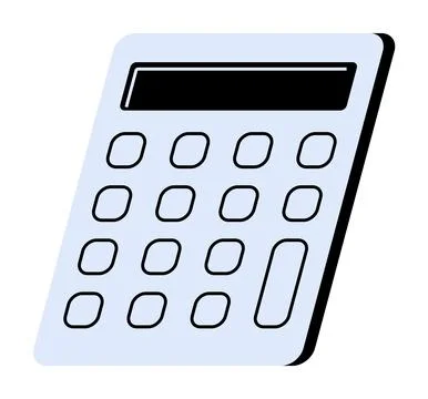 Simplistic Calculator Representation with Minimalistic Design Elements Stock Illustration