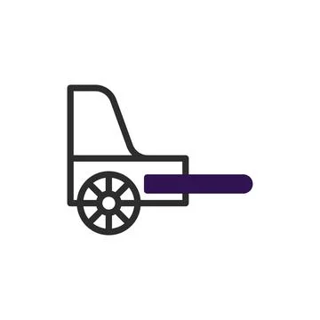 Simplistic chariot line drawing conveying antiquity, history, cultural heri.. Stock Illustration