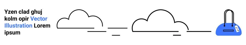 Simplistic cloud and lock design with minimalist text elements and blue accen イラスト素材