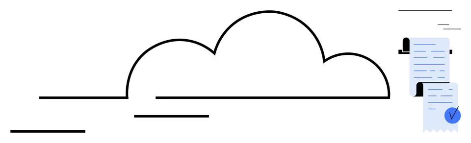 Simplistic Cloud Computing with Document Control Checklists for Secure Data.. Stock Illustration