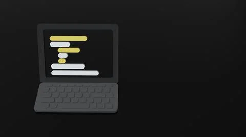 Simplistic Code On Minimalistic Device Black Stock Illustration