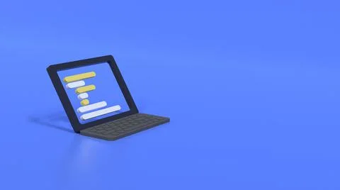 Simplistic Code On Minimalistic Device Blue Stock Illustration