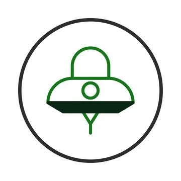 Simplistic depiction of an unidentifiable flying object icon conveys myster.. Stock Illustration