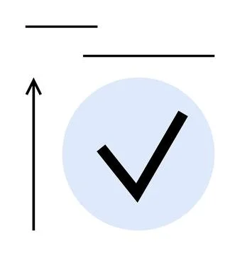 Simplistic Design with Arrow and Check Mark for Success and Growth Concepts 스톡 일러스트