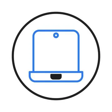 Simplistic device interface showing a schematic representation of a laptop .. Stock Illustration