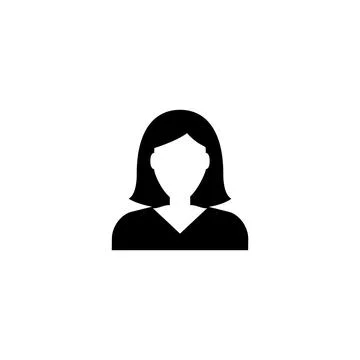 Simplistic female profile vector icon for user interface applications Stock Illustration