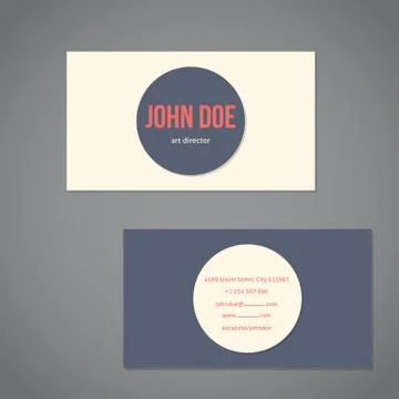 Simplistic flat business card Stock Illustration