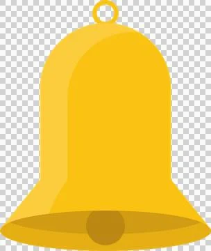 A simplistic golden bell with a clapper, indicating an alarm or signal, dis.. Stock Illustration