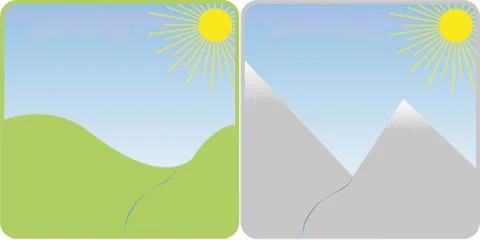 Simplistic hill motive Ilustración de archivo