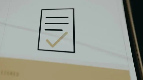 Simplistic illustration of a signed or approved paper Stock Footage 333404404