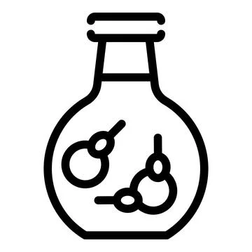 Simplistic line art potion bottle icon Stock Illustration