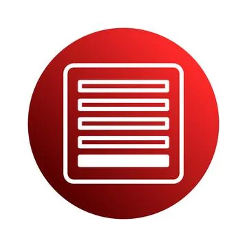 Simplistic menu icon with rounded red background for web design and mobile .. Stock Illustration