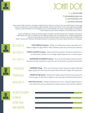 Simplistic modern resume cv design Illustrazione stock