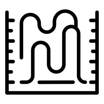 Simplistic monochrome icon featuring an abstract design with undulating lines Stock Illustration