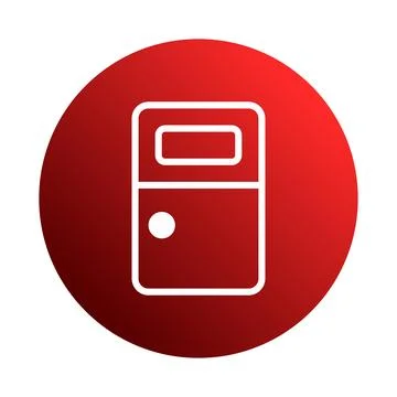 A simplistic representation featuring a white door icon set against a solid.. Stock Illustration