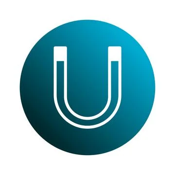 A simplistic representation of a horseshoe magnet icon, a symbol of attract.. 库存插图