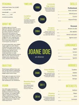 Simplistic resume cv template with dots Stock Illustration