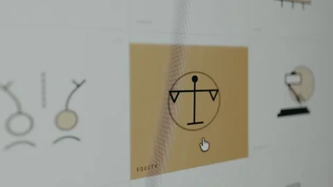 Simplistic scales design element representing the concept of equity Stock Footage 333412429