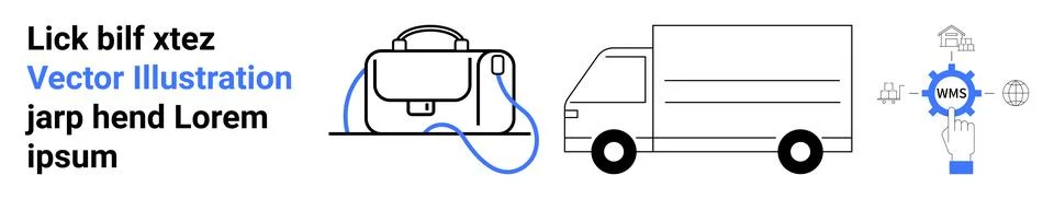 Simplistic Tech Gadget, Delivery Van, and User Interface Design for Busines.. Stock Illustration