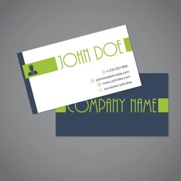 Simplistic two sided business card Stock Illustration