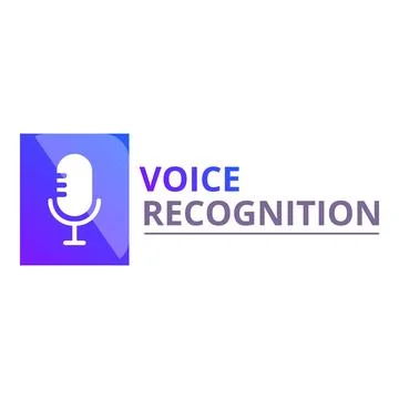 Simplistic voice recognition logo design with a microphone icon Stockillustratie