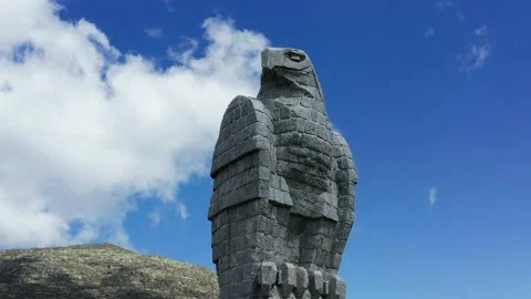 Simplonpass stone eagle Switzerland Mountains 4k Aerial Drone Stock Footage 171338469