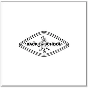 Simply decor label with text back to school in frames Stock Illustration