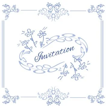 Simply decor soft violet invitation frame Stock Illustration