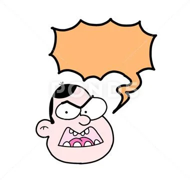 Simply drawn cartoon and angry Stock Illustration