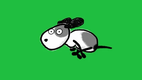 Simply Drawn Dog, Running:  Loop + Matte Видео 81821085