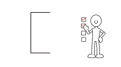 Simply Drawn Man: Checkbox Animation Video stock 37527664