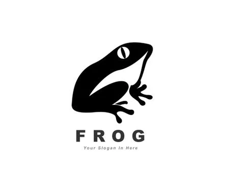 Simply elegance minimalistic black frog logo design inspiration Stock Illustration