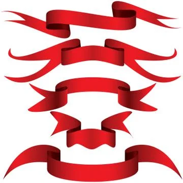 Simply red ribbon Stock Illustration