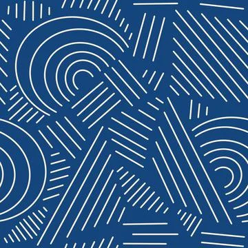 Simply Seamless Pattern of Pale Lines on Blue Background Stock Illustration