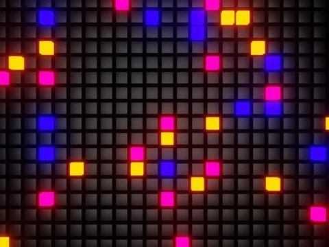 Simply wall with glowing cubes 스톡 일러스트