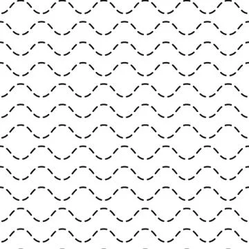 Simply Wave seamless pattern. Black and white endless wavy background. EPS 10 Stock Illustration