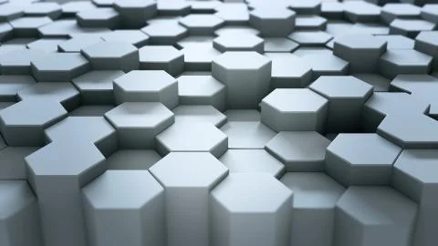 Simply White Hexagon 3d Render Stock Illustration