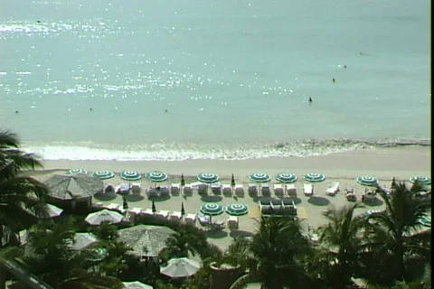 Simpson Beach-overhead Video stock 820310