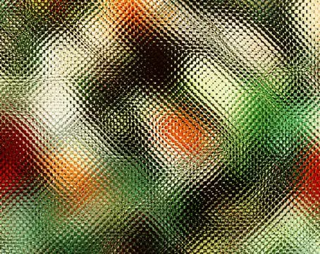 Simulate patterned colored glass in vivid cool colors Stock Illustration