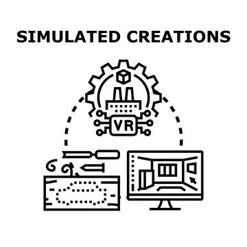 Simulated creations process using virtual reality technology Stock Illustration