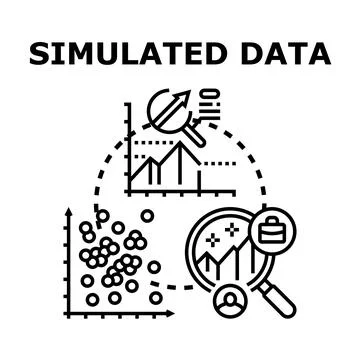 Simulated data analyzing and researching information graphics Stock-Illustration