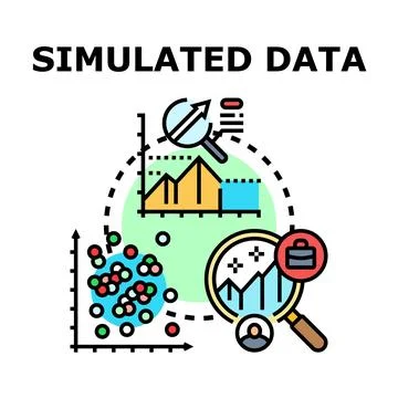 Simulated data analyzing and researching information graphics Stock Illustration